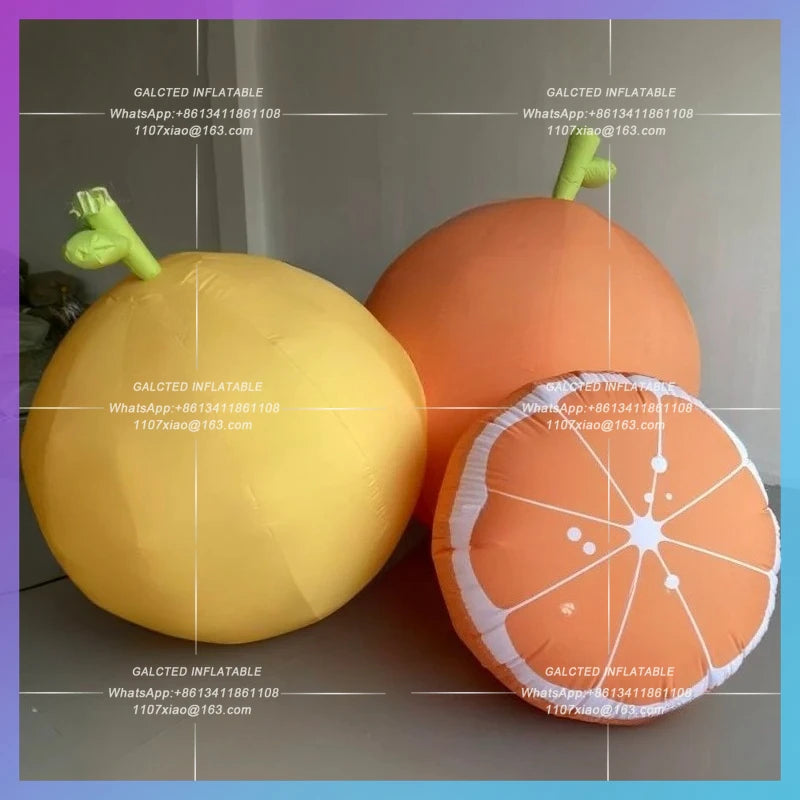 orange lemon pear Giant inflatable fruit model for fresh fruit market decoration prop