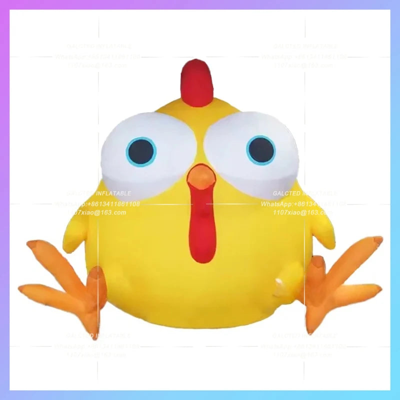 cute hen egg for restaurant fried chicken Yellow big eyes inflatable chicken big cock cartoon store advertising prop