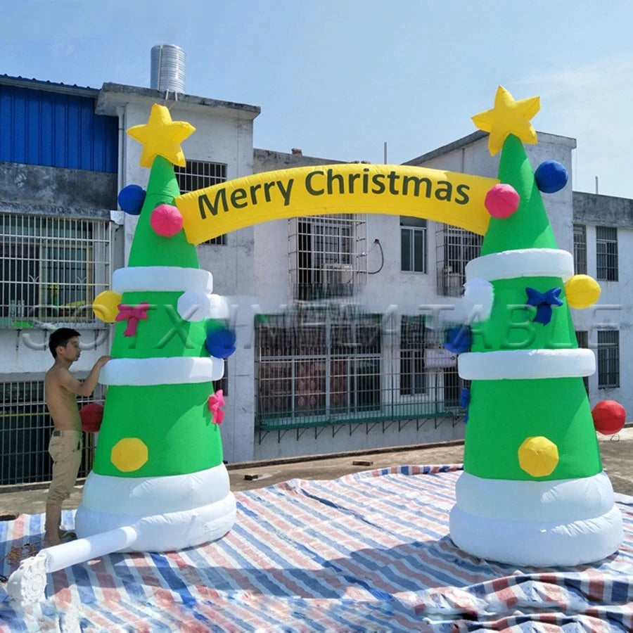 Party Made By 5m Wx5m H Newest Style Portable Inflatable Arch Christmas Tree Archway Airblown For Xmas Carnival