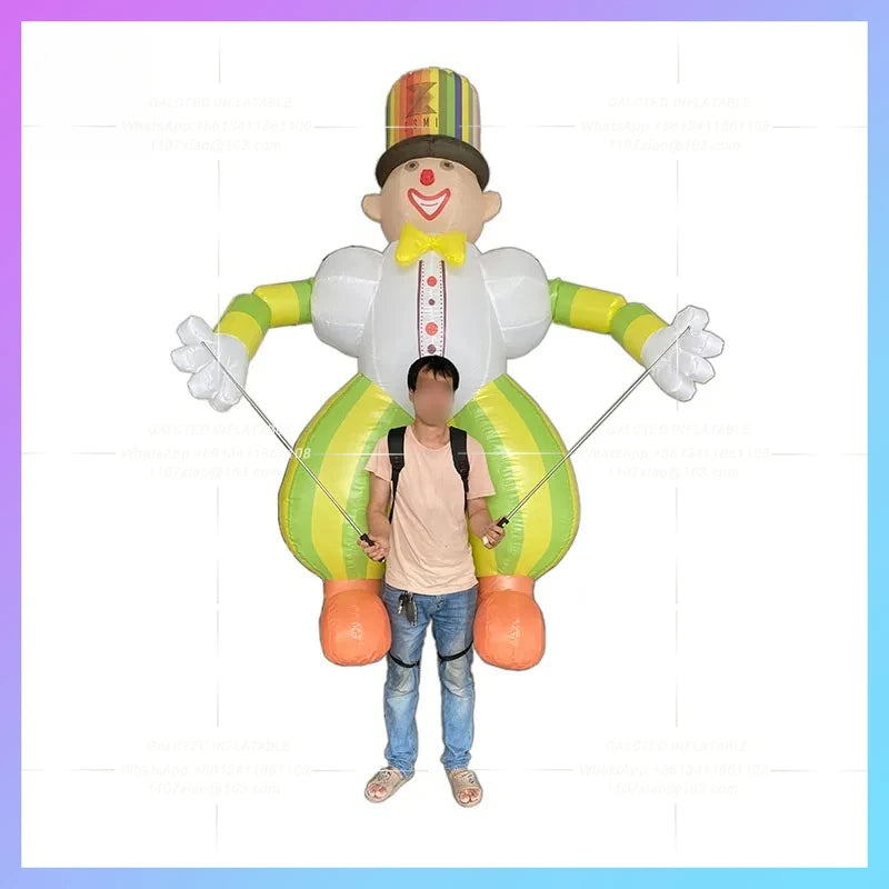 Interactive atmosphere drainage Bar Playground  inflatable clown model backpack