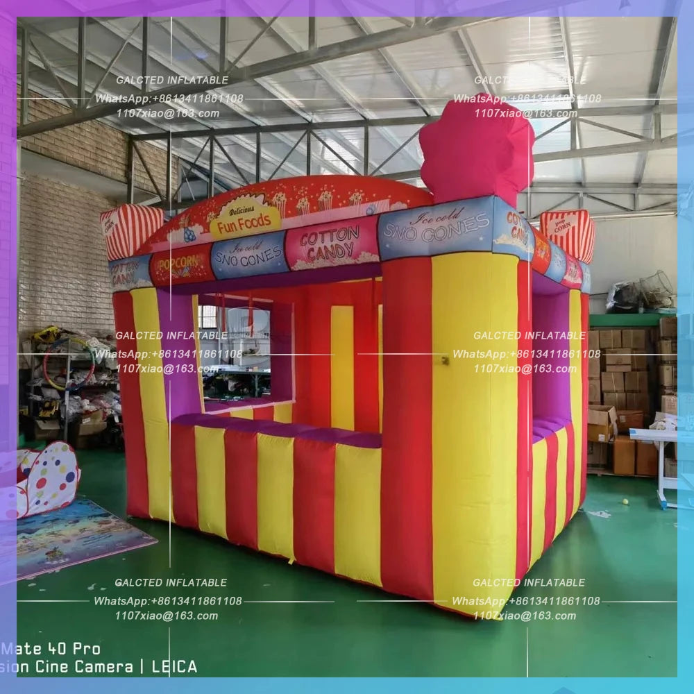 inflatable carnival treat shop Oxford 3meters  with foldable curtain concession stand fast food cabin booth ticket stall
