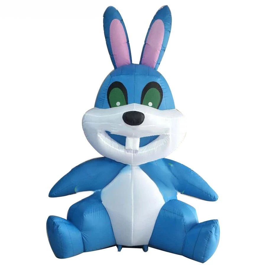 Easter Decoration Lovely Inflatable Easter Rabbit Sitting Inflatable Blue Bunny Rabbit for