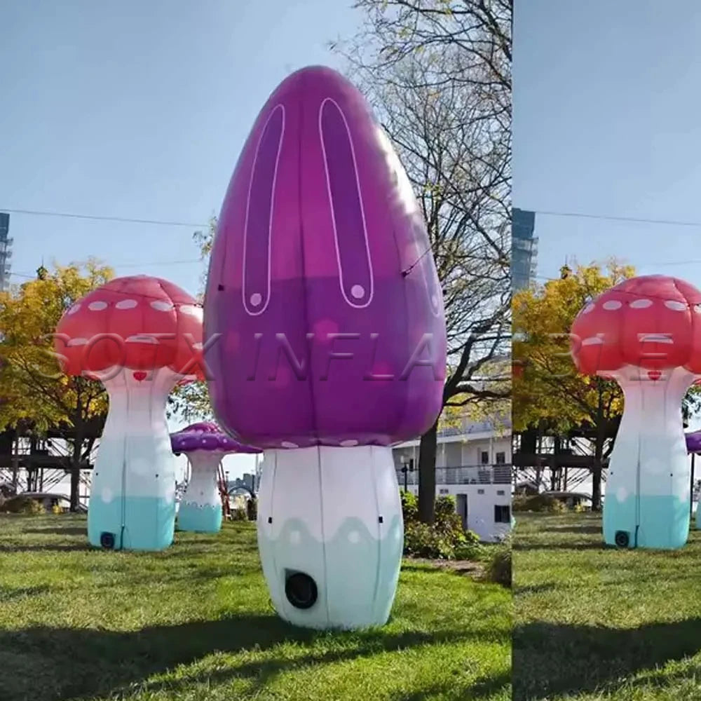 Themed Activities Vivid Giant Inflatable Mushroom With Led Lights Party Supply Led Flowers Decoration For Alice In Wonderland