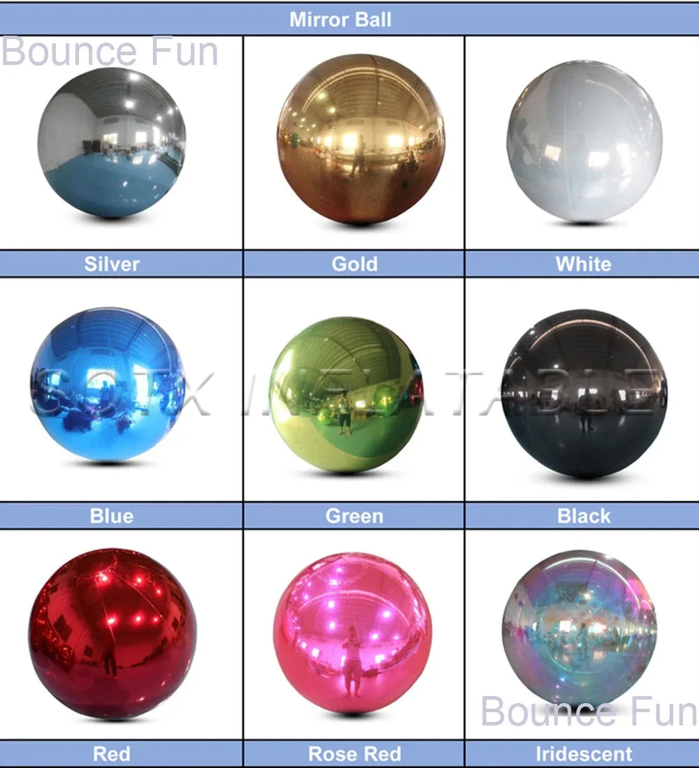 Party Hanging Decoration Iridescent And Silvery Inflatable Mirror Ball Giant Mirror Balloon Disco Sphere For Wedding Nightclub