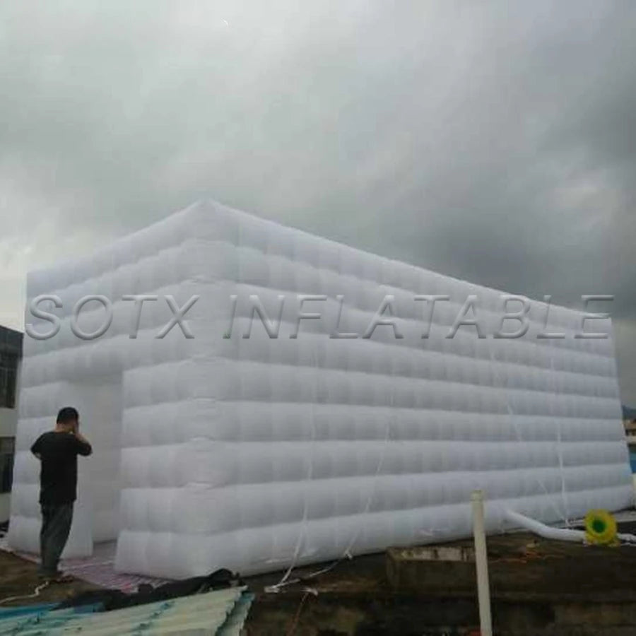 Trade Shows 10m Long Giant Cube Marquee Inflatable Cubic Tunnel Tent with Cellular Wall and Doors for