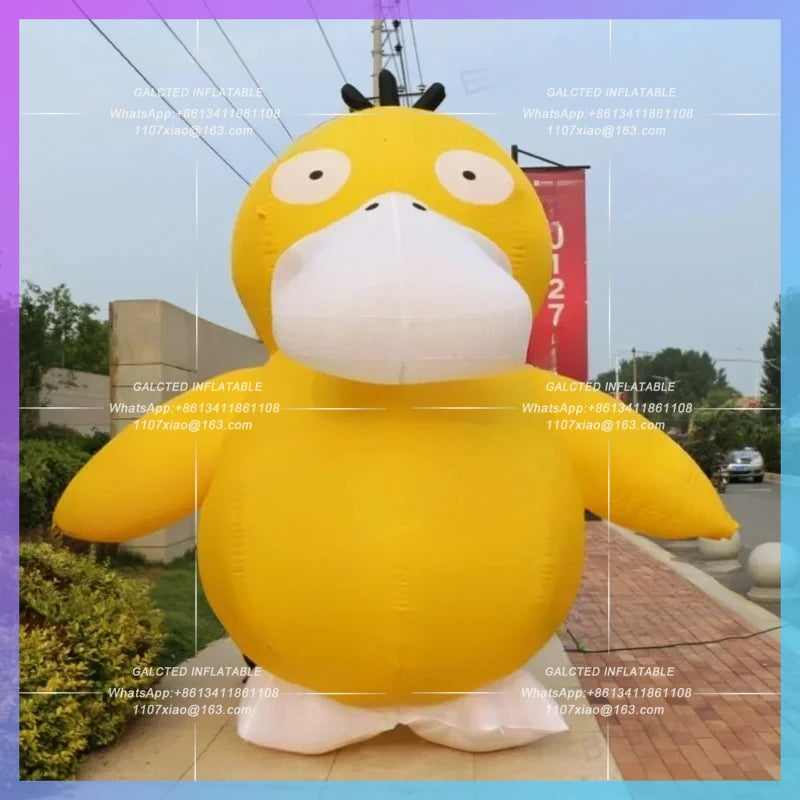 attractive people giant yellow duck Inflatable duck outdoor square activity