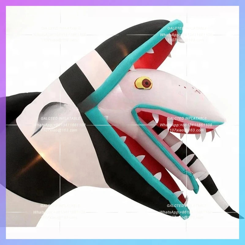 inflatable snake model with 2 heads Halloween decoration giant LED lighting  wild animal balloon for party display
