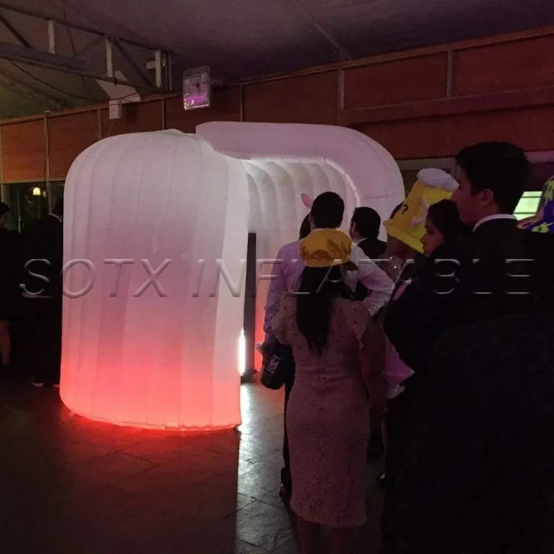 Wedding Anniversary Decor Doors Inflatable Spiral Photo Booth Enclosure Inflatable Photo Booth Backdrop for Event Party