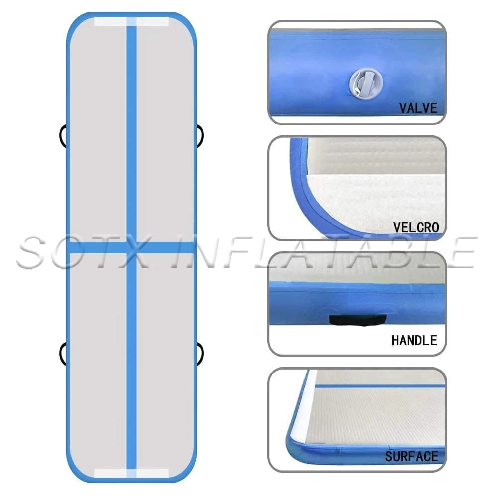 Yoga Training Floor 2024 Hot Sale Custom Logo Inflatable Air Track With Electric Pump Gymnastics Tumbling Air Mat Indoor Outdoor