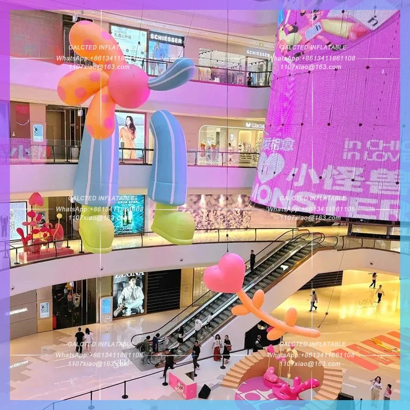 shopping mall atrium hanging creative Inflatable cartoon heart flower shoes air model  personality fantasy event planning