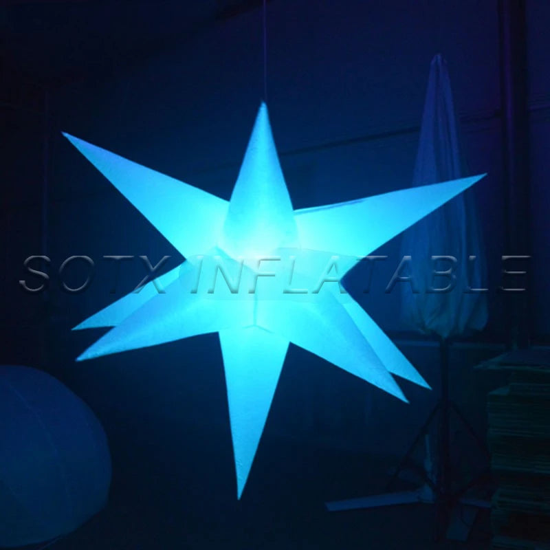 Event Bar Advertising Show Giant Inflatable Star Decorations Inflatable Hanging Star with Remote Controller Air Blower for
