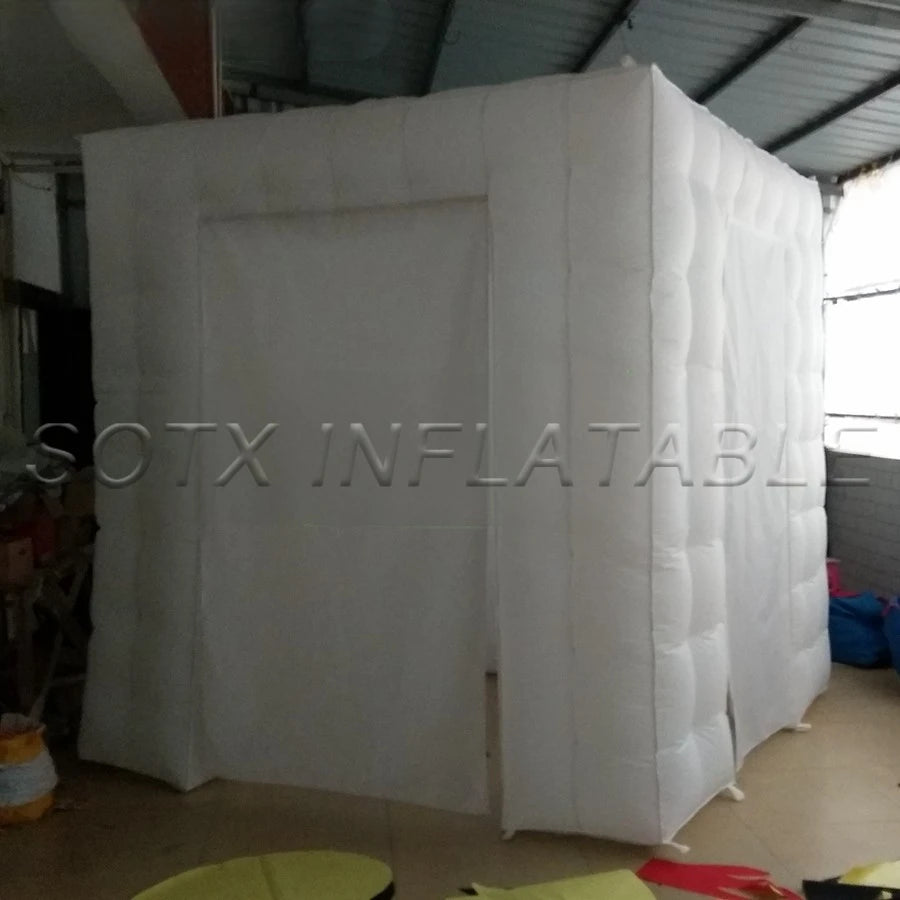 wedding with 2 curtains New Style black interior Square LED Inflatable Photo Booth /Inflatable party booth For