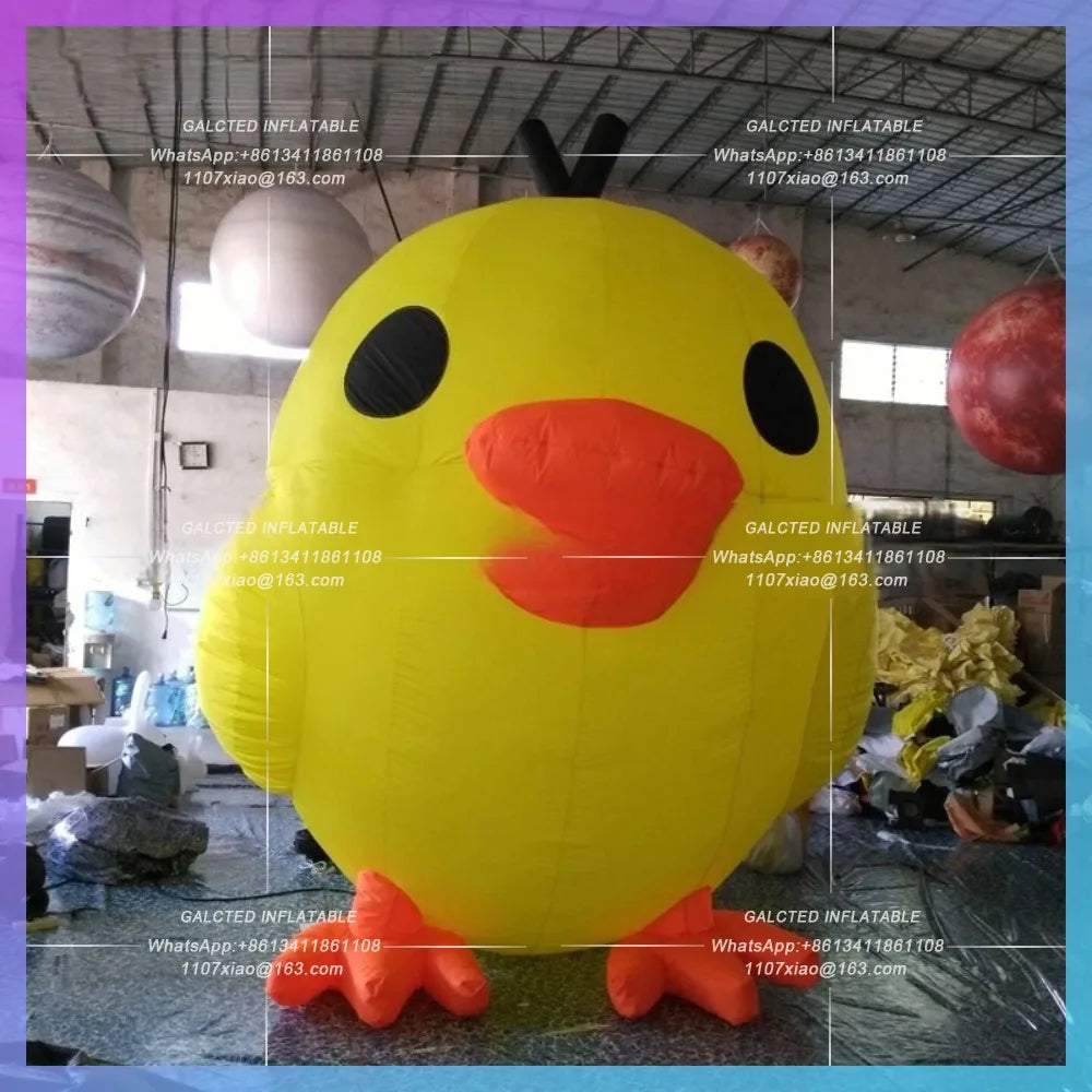 Inflatable Chicken Balloon 3m 10ftH Cute Inflatable Yellow Chick Mascot for Outdoor Restaurant Advertising