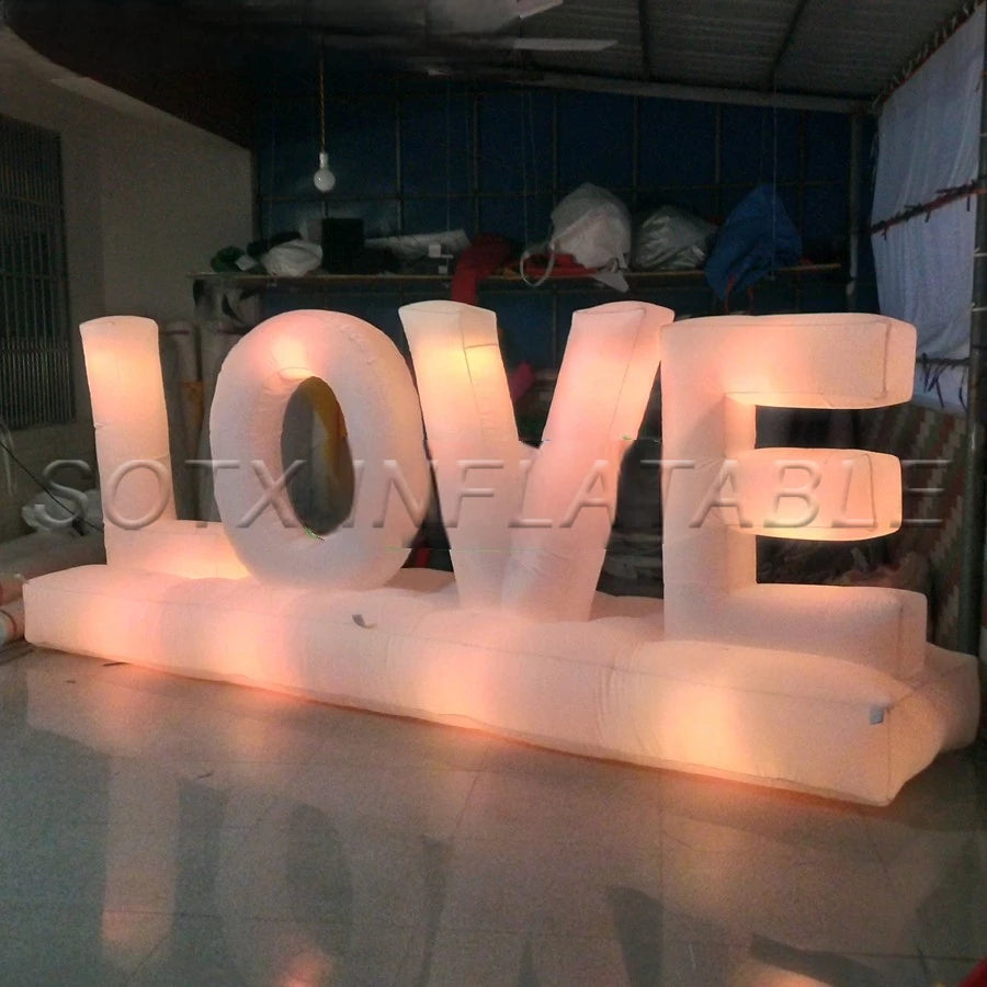 free standing for party Beautiful 1.2mH Oxford Valentine decor,glowing letter balloon,inflatable LOVE with light inside shining