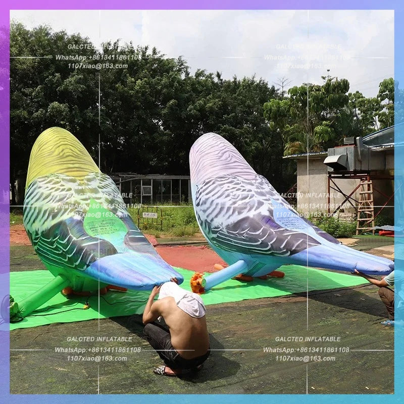 Inflatable Green Parrot Blue Parrot Vivid 3mH Inflatable Toys For Outdoor Decorations-Toys