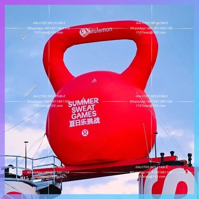 sports equipment fitness life Inflatable simulation kettlebell dumbbell model festival IP custom logo activities lighting advert