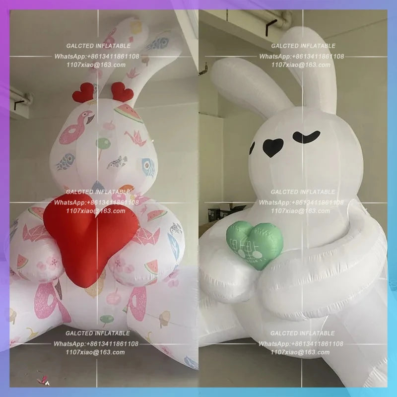 Valentine's Day mid-autumn Festival Romantic Inflatable sit-down Bunny model Atmosphere Mall Bar stage lighting props