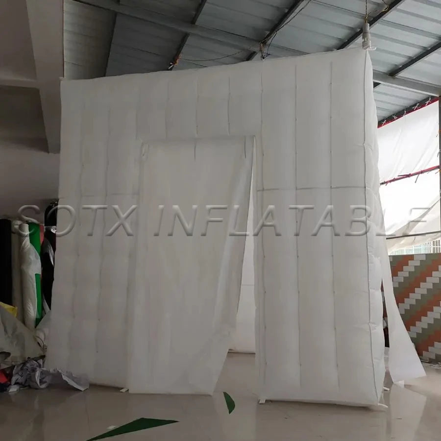 Led Spotlights Specail For Chile 2.4m White Inside Inflatable Photo Booth,Led Photo Backdrop,Social Booth Party Tent With