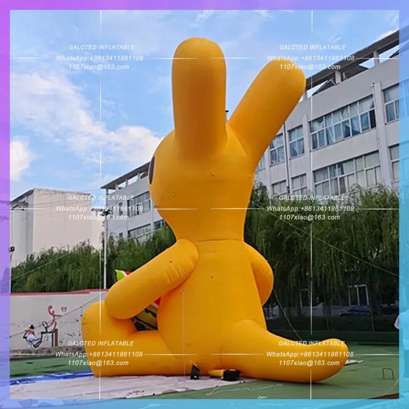 eat watermelons Meituan Inflatable Yellow Kangaroos sit and corporate mascot company event lights set up props