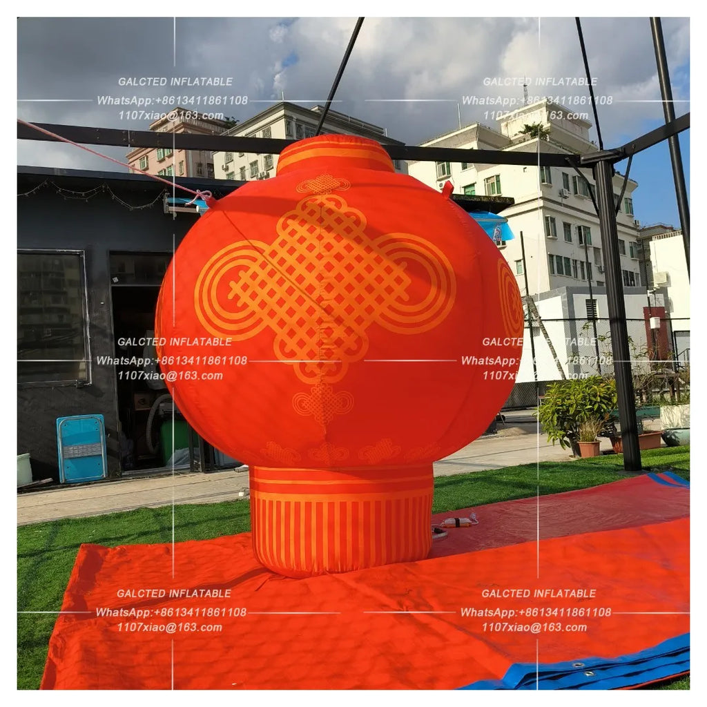 Inflatable Oriental Lantern With Blower Giant Outdoor Event Display And Grand Opening Advertising Decor