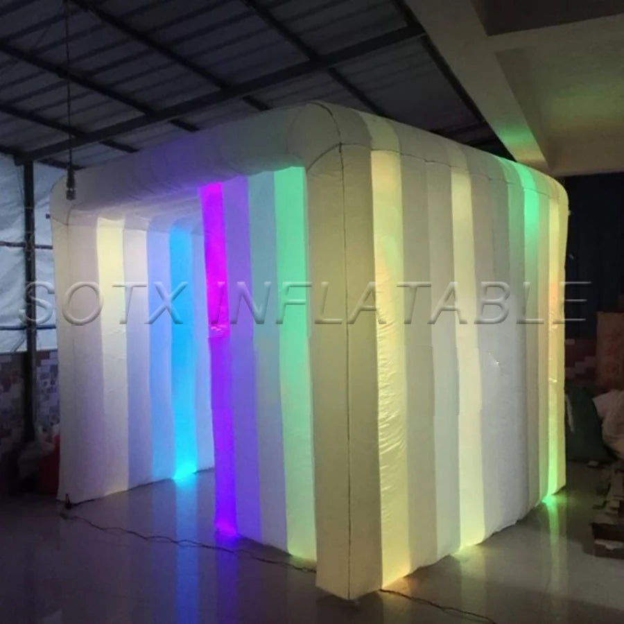 controller for rental New Style oxford fabric cube inflatable photo booth tent with 16 colors changing by remote