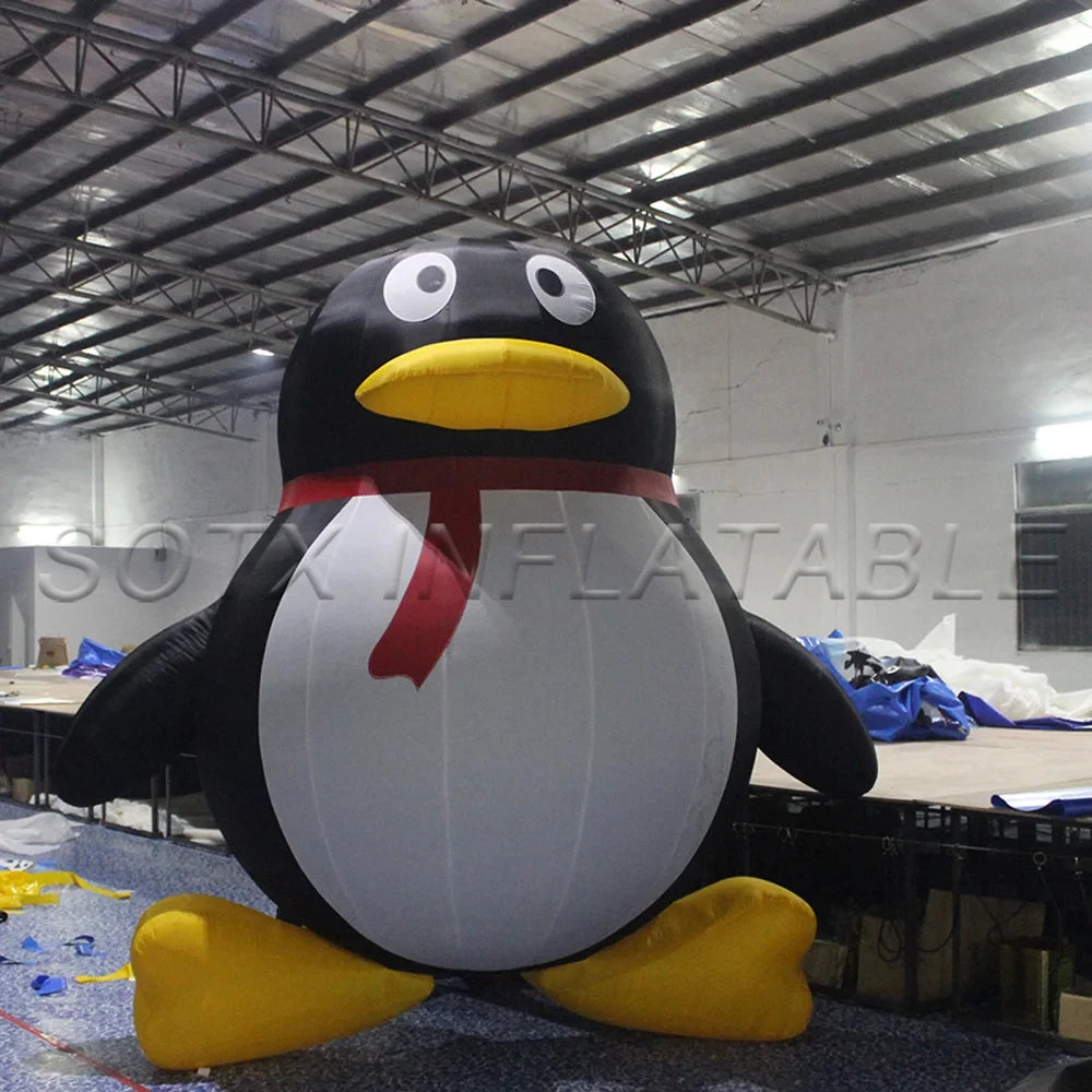 Doll with blower lovely Large 4/6/8 Meters High Inflatable Penguin / 14/20/26ft Blow up Cartoon Penguin Mascot