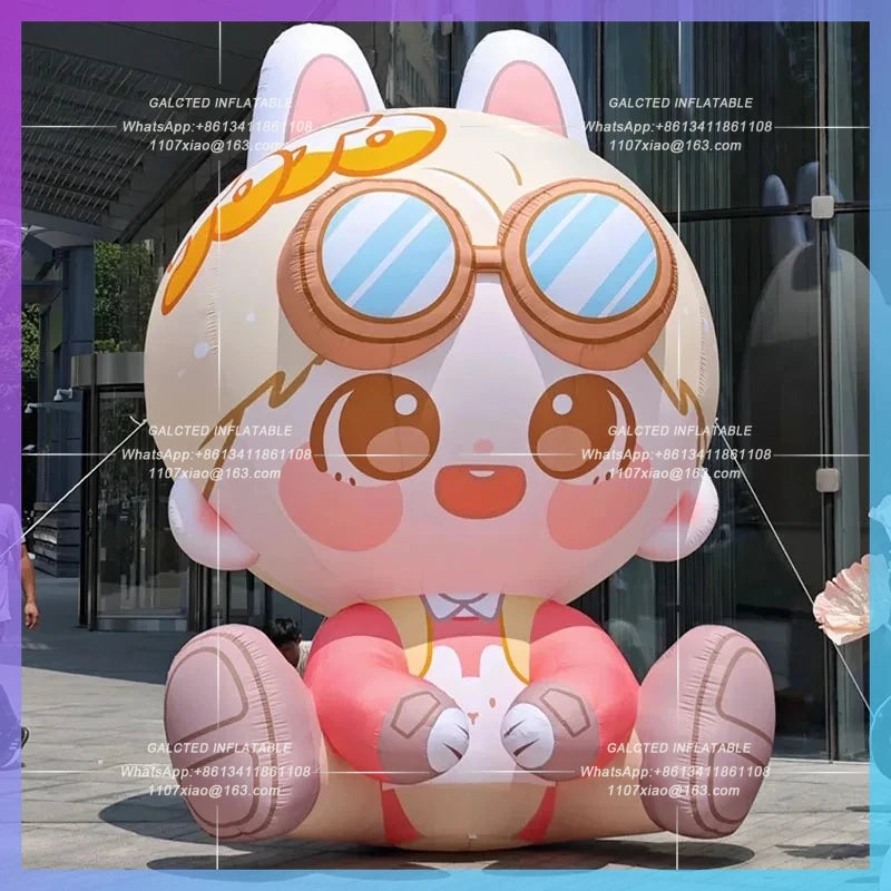 pink jacket jeans wearing glasses star Inflatable cartoon boy model  idol concert support can be customized text design props