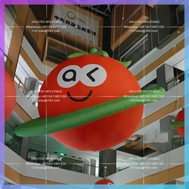 mall atrium farm courtyard party Inflatable tomato model lights advertising placement lighting layout