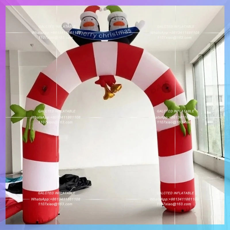 archway home mall courtyard Red color inflatable arch christmas penguin doll  new year decoration christams party