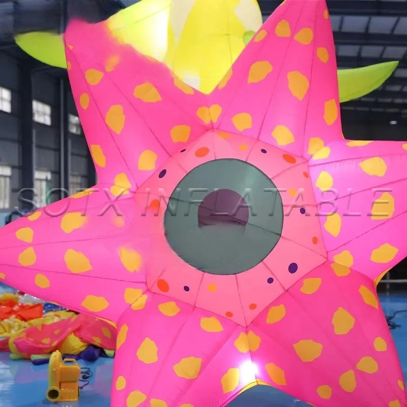 Advertising Wedding Event Giant Inflatable Artificial Flower Decoration Inflatable Ground Flower Model with Light for Show