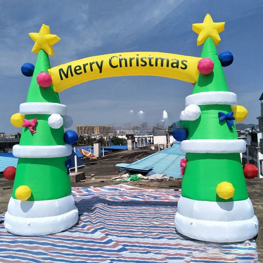 Party Made By 5m Wx5m H Newest Style Portable Inflatable Arch Christmas Tree Archway Airblown For Xmas Carnival