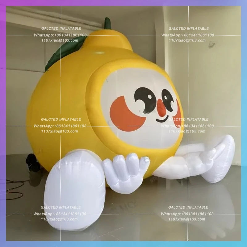 yellow sour fruit oxford material fruit doll Custom cartoon lemon people beverage shop plant park decoration