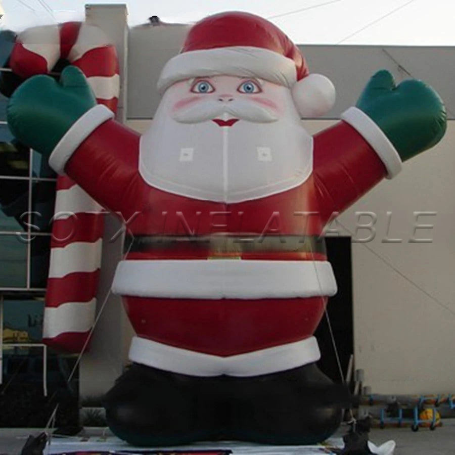 for Christmas Event 2121 Popular Grand And Cute Standing Hands Up Inflatable Santa Claus Decorations With Beard Outdoor