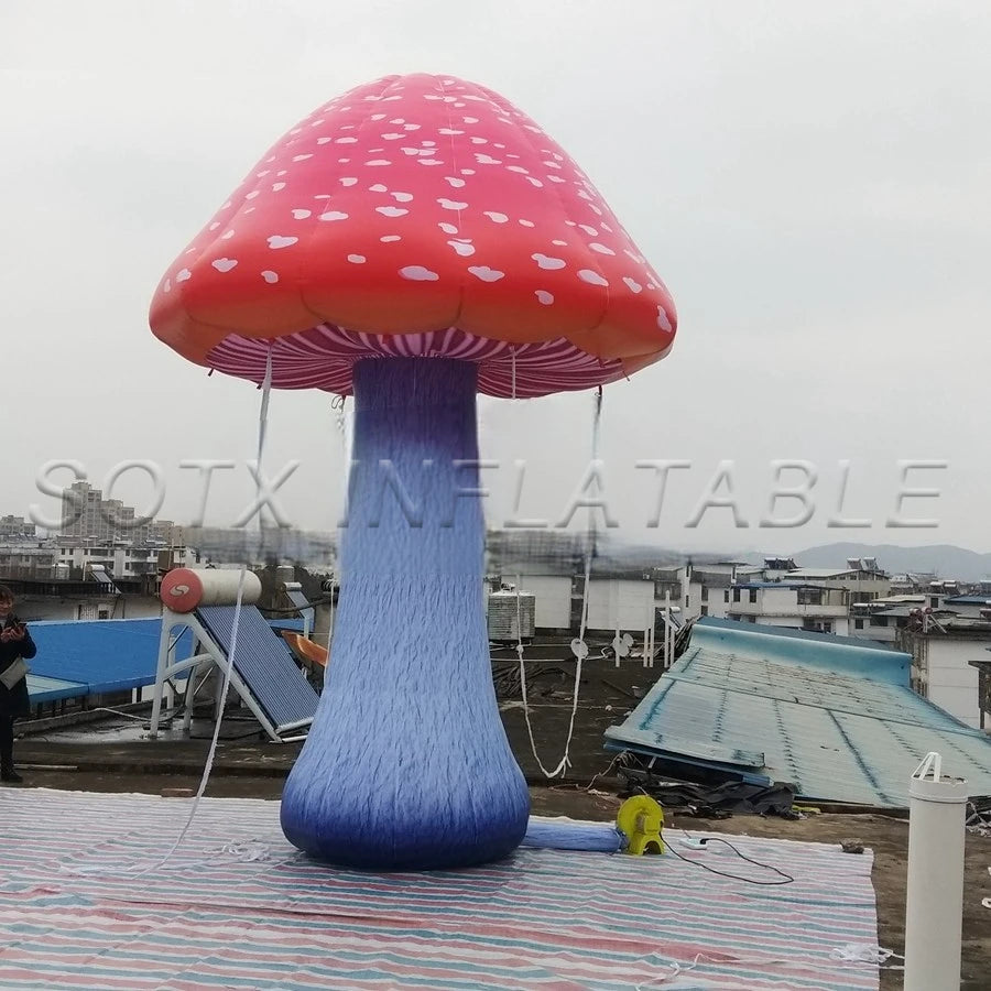 DJ decoration Wonderful Plant Decoration Model Inflatable Mushroom 6m H Mushroom with Led Lights for