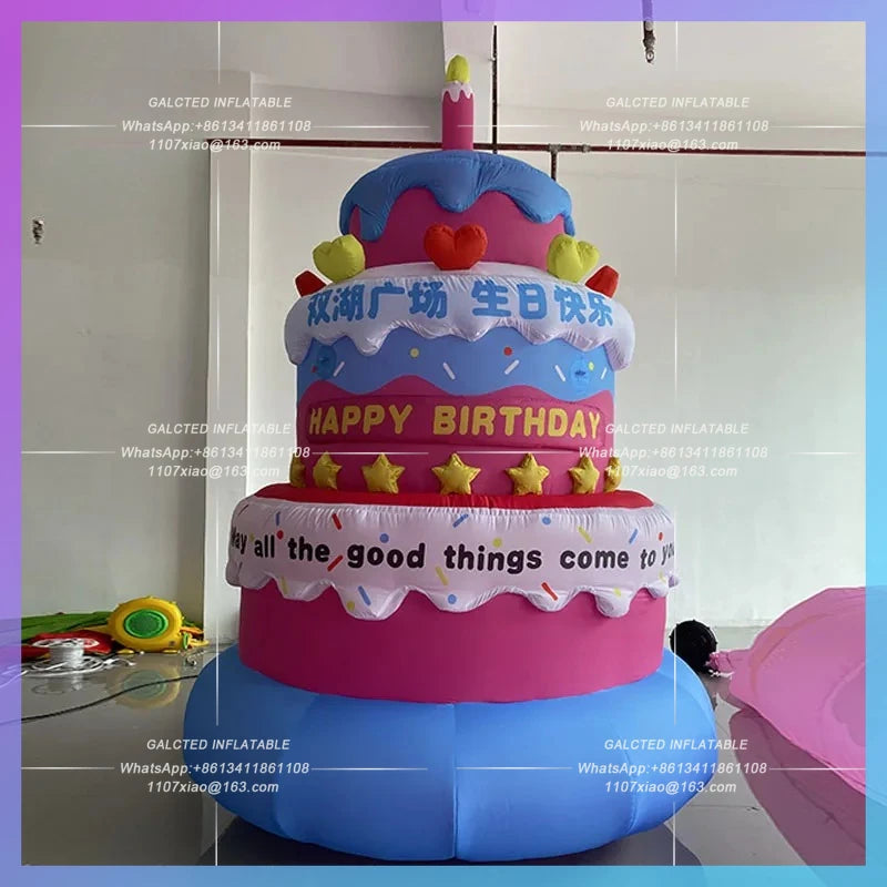 Emporium annual meeting anniversary Inflatable Cartoon Birthday Cake Gas Model birthday party drainage lighting props