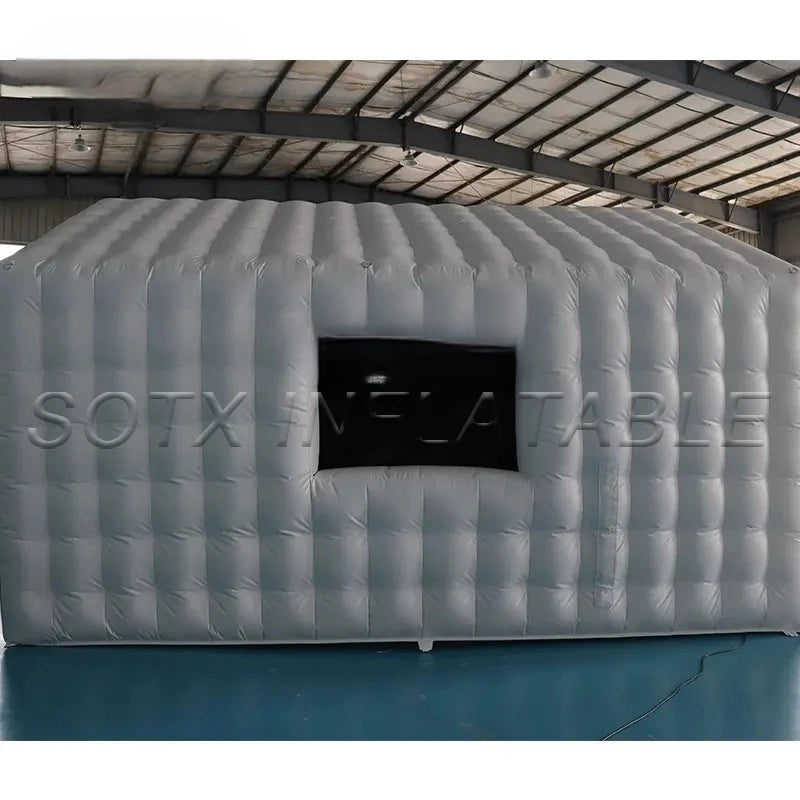 Show Business Decor LED Inflatable Air Cube Tent Inflatable Black Tent House Disco Light Nightclub Tent for Party Event