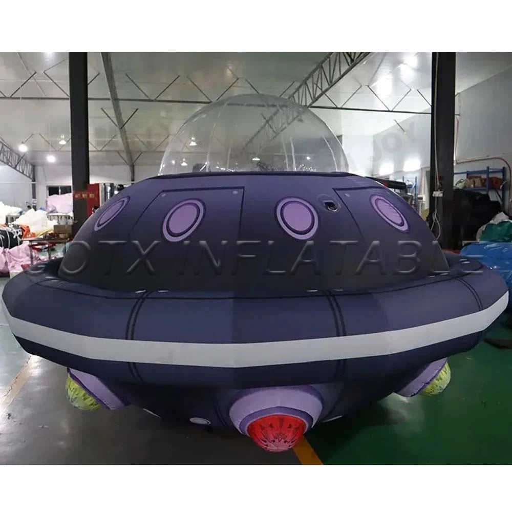 Not Helium Type Air Shipping To Door Giant Inflatable Ufo Balloon Light Up Inflatable Flying Saucer With Blower For Advertising