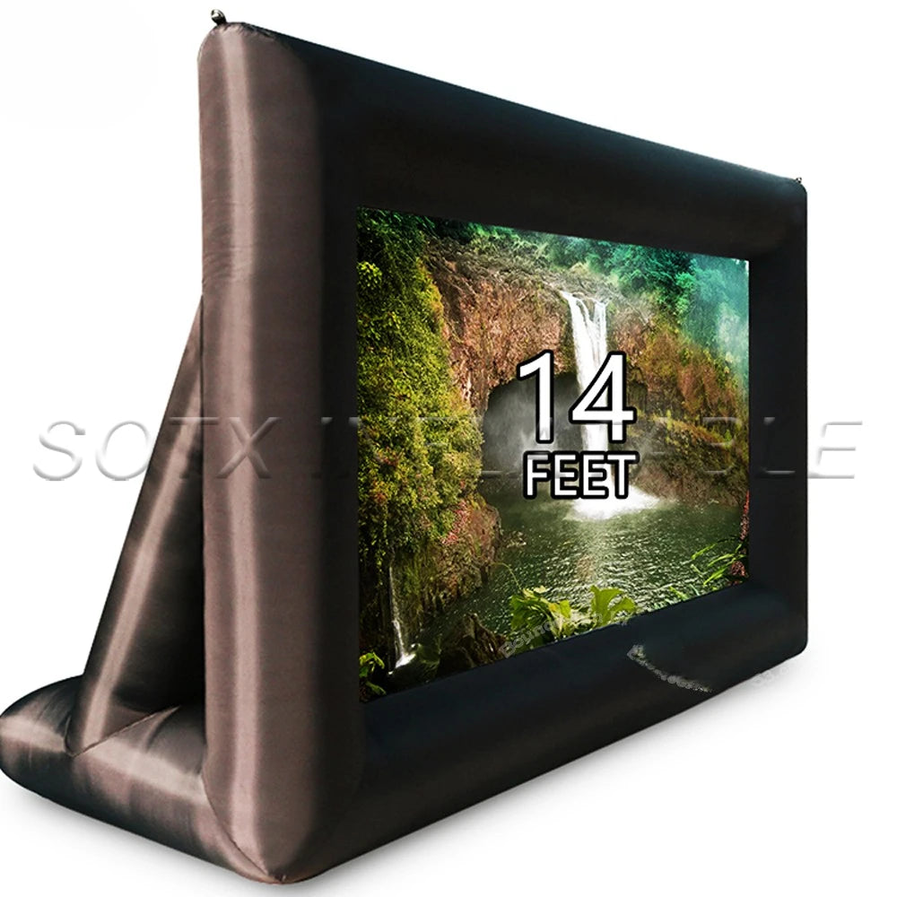 Cinema With Fan Outdoor Inflatable Movie Screen 14/16ft Projector Movie Film Screen For Home Backyard Party Games Theater