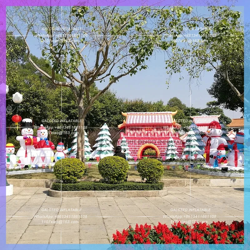 2.2x1.6x2.5mH Outdoor Christmas Inflatable Snowman Family Model Inflatable Inflatable Toys For Sale-Toys