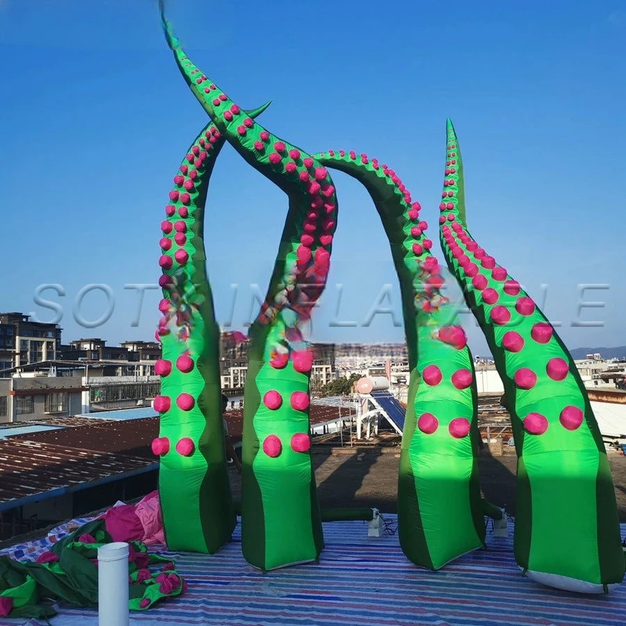 Music Festival Disco Prop Giant 6mH Inflatable Monster Octopus Tentacles Inflatable Tentacle Arms Legs for Party Decoration