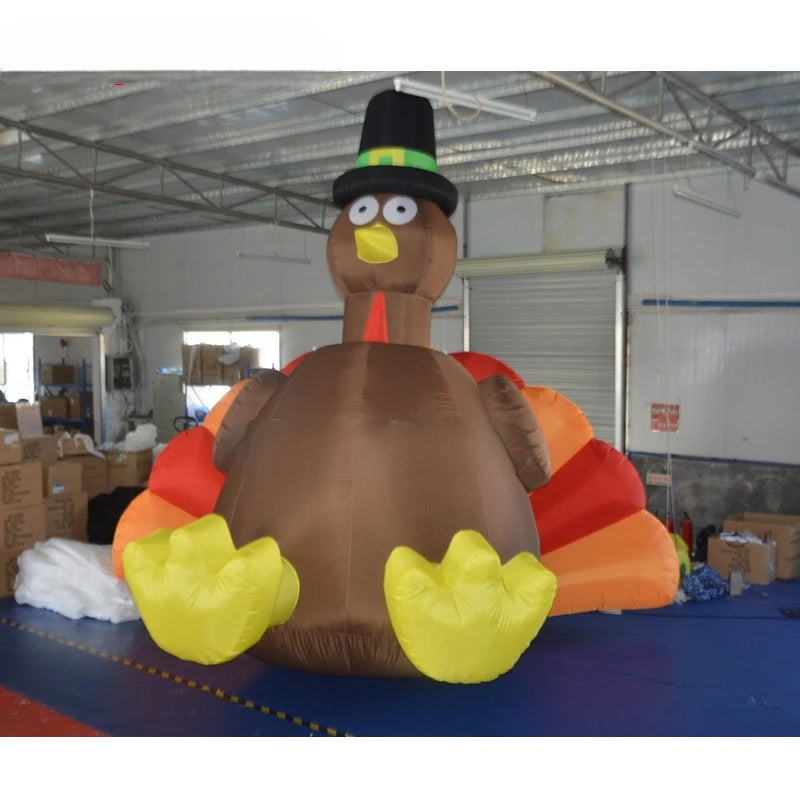 with Air Blower 4m Giant Inflatable Turkey Chicken Model Outdoor Cartoon Animal Inflatable Turkey Thanksgiving Decoration