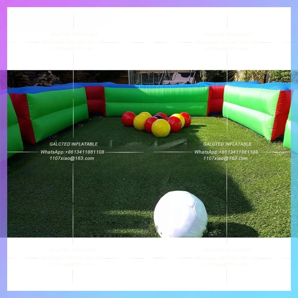 Inflatable Snooker Pool with golf Interactive Games Inflatable Human Football Billiards Blue Inflatable Table Soccer Game