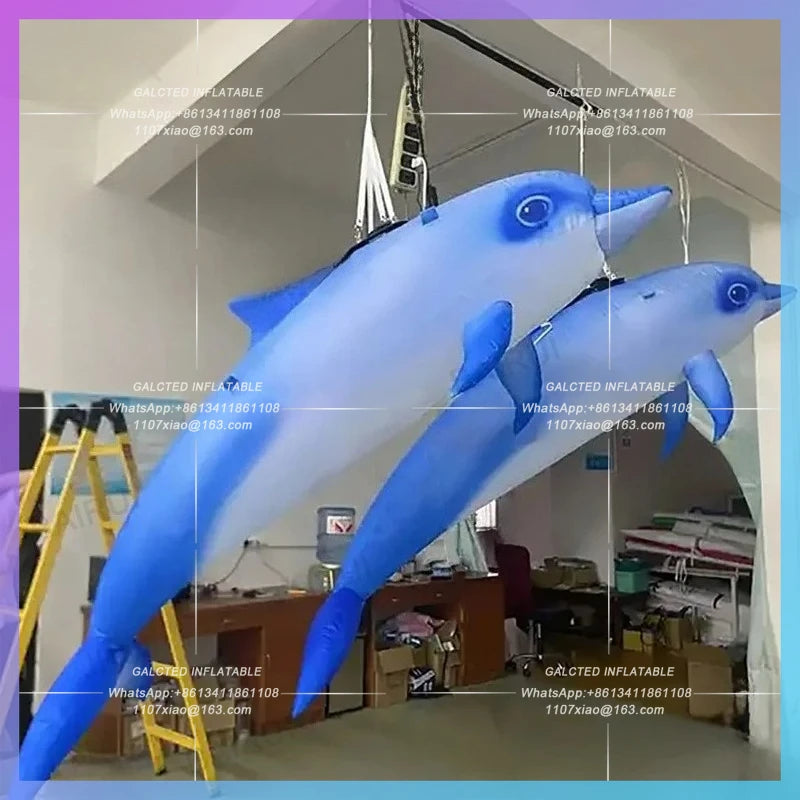inflatable dolphin Underwater animal Colorful blue ocean marine fish for aquarium advertising