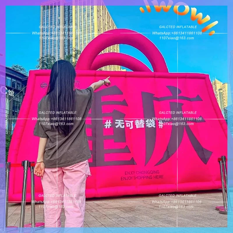 handbag Pink Bag Lady Bao tote bag Inflatable cartoon simulation bag air mold enterprise logo custom city landmark photo