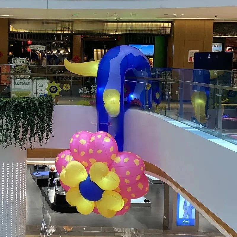 Advertising Wedding Event Giant Inflatable Artificial Flower Decoration Inflatable Ground Flower Model with Light for Show