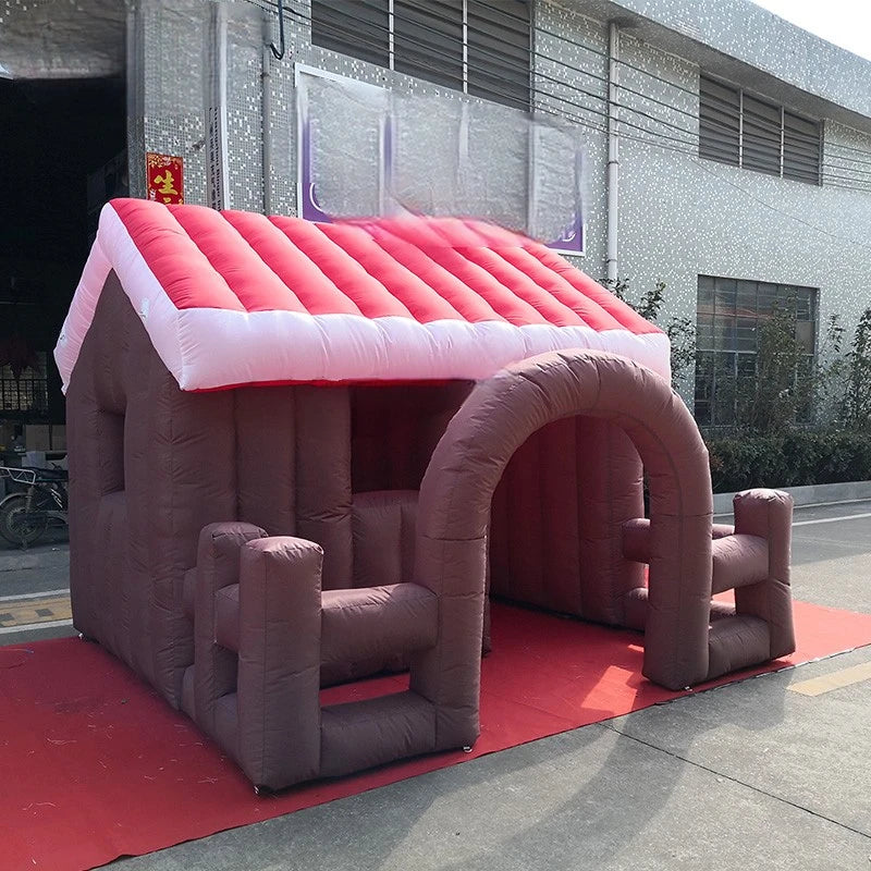 Meters Outdoor Exquisite 3x3x3 Decoration Use Inflatable Christmas House / 9.8ft Inflated Xmas Villa For Kids - Toys