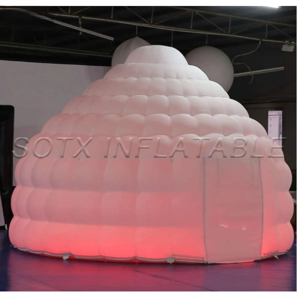 For Fair Event AdvertisingExquisite 4mdiax3.16mh White Inflatable Dome Igloo Tent With Led Light Luxury Air House
