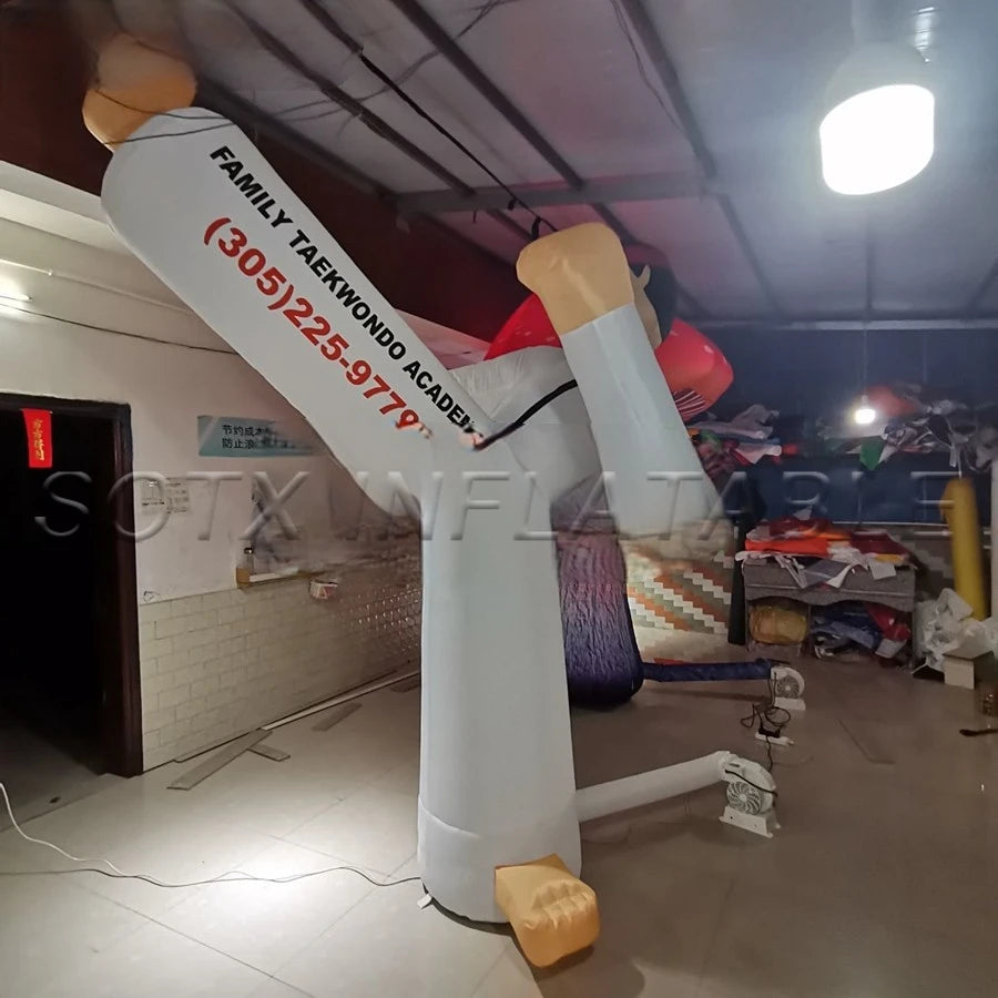 Advertising Promotion 3mH Inflatable Karate Model Taekwon Kick Man Kicking Leg for