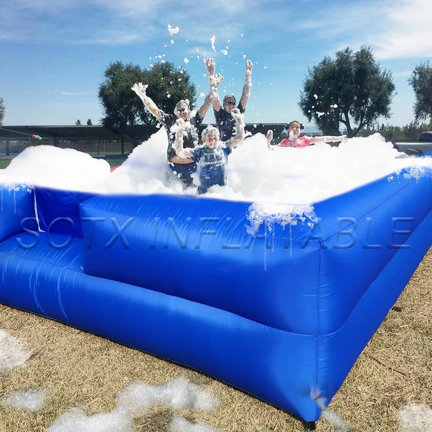 Outdoor Activities Easy To Setup 10FT Ball Pit Inflatable Foam Pit with Built-in Blower, Portable Foam Party Pit for Indoor