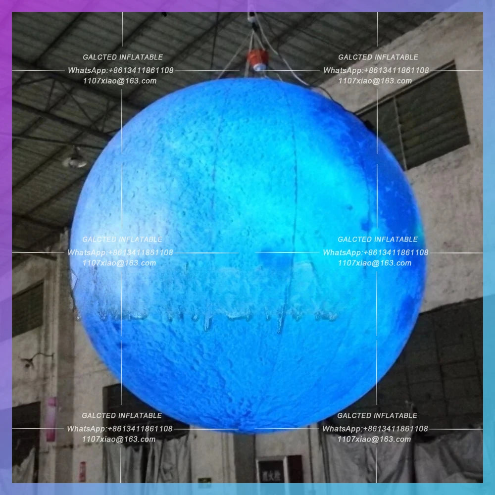 inflatable moon balloon,Grey giant park yard illumination hanging/grounding inflatable moon planet ball for festival decoration